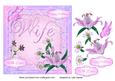 Birthday Card for Wife with Lilies, Daisies & Butterfly