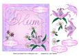 Birthday Card for Mum with Lilies, Daisies & Butterfly