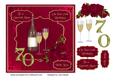 Mum 70th Birthday Card with Champagne & Roses