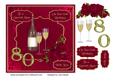 Mum 80th Birthday Card with Champagne & Roses
