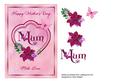 Mother's Day Card for Mum with Heart & Flowers Pink
