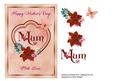 Mother's Day Card for Mum with Heart & Flowers Peach