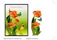 Birthday Card Topper with Bird and Flowers