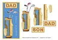 Birthday card for Dad or Son with golf bag and decoupage