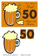 50th Birthday card for Dad with pint of beer