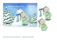 Christmas card for Son with boy cuddling snowman