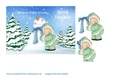 Christmas card for Daughter with boy cuddling snowman