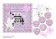 Pearl Anniversary card with wedding car & 3D dove and bow