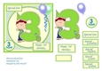 3rd Birthday card with large numeral, little boy and balloons