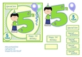 5th  Birthday card with large numeral, little boy and balloons