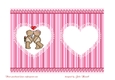 Insert for anniversary card with kissing teddy bears decoupage