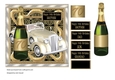 70th birthday card with vintage car & champagne. Choice of male sentiments