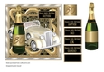 80th birthday card with vintage car & champagne. Choice of male sentiments