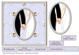 Wedding Day card front with oval cutout and choice of sentiments