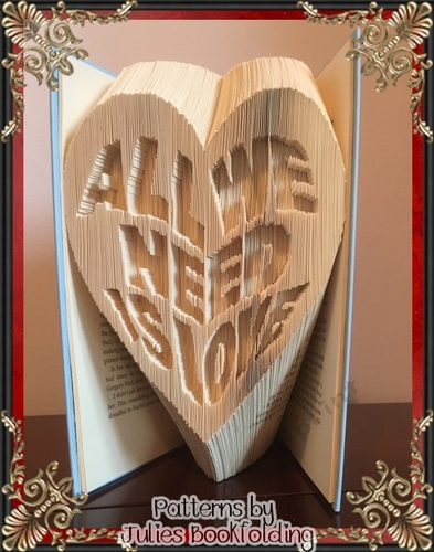 LV36 All we need is love book folding pattern