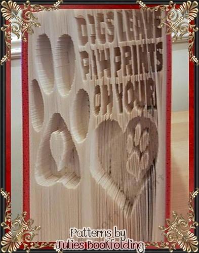AN93 Dogs leave paw prints book folding pattern