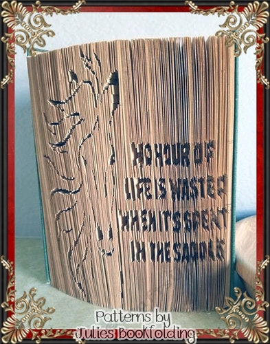 AN84 Horse quote cut and fold book folding pattern