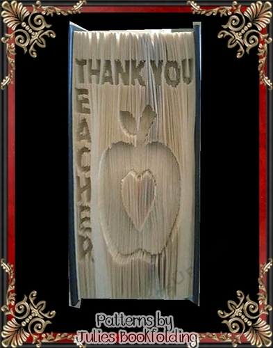 E19 Teacher thank you apple book folding pattern