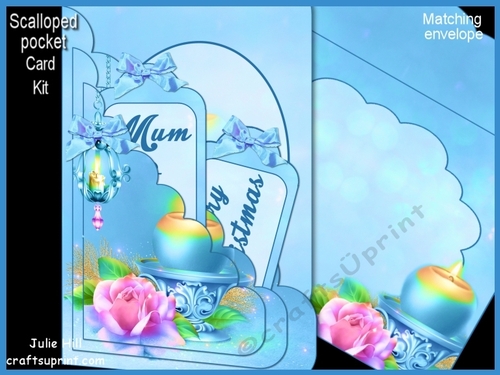 Blue dreams scalloped pocket card kit