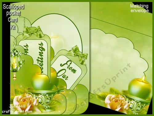 Green dreams scalloped pocket card kit