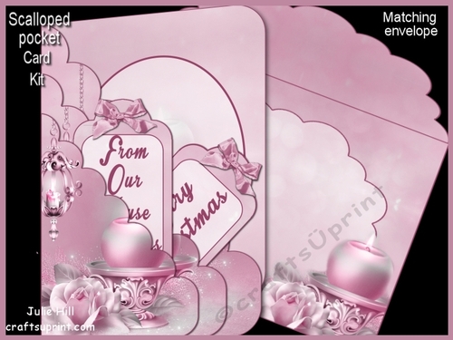 Pink dreams scalloped pocket card kit