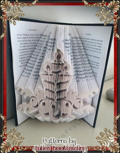 CH4 Christmas candle ornament book folding pattern