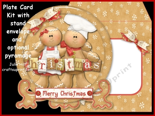 Gingerbread Christmas plate card kit