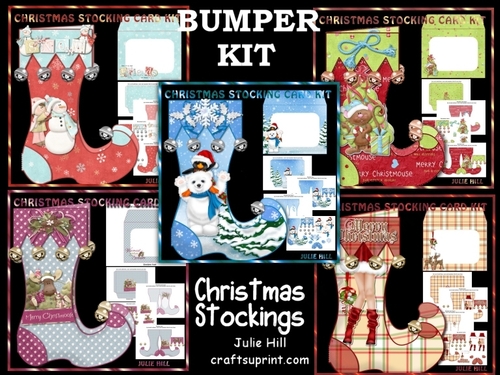 Bumper kit Christmas stocking card kits 2