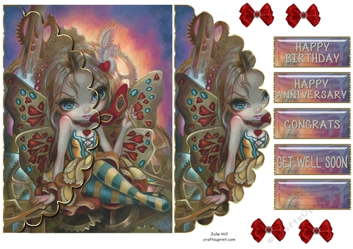 Clockwork Strangeling fairy masquerade envelope card