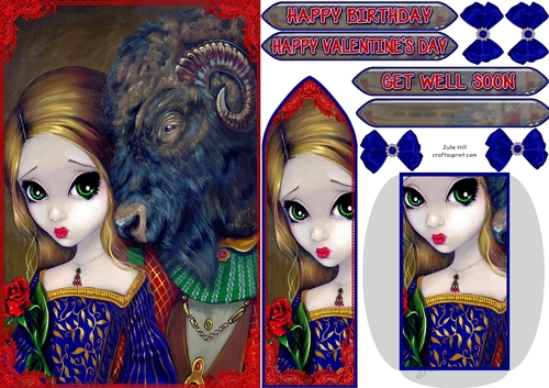 Beauty and the beast Strangeling bookmark card sheet