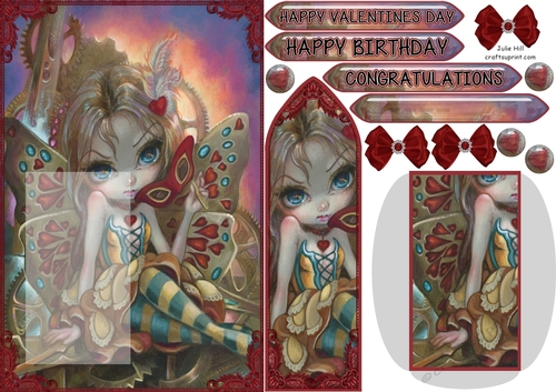 Strangeling Valentine masquerade fairy bookmark card sheet