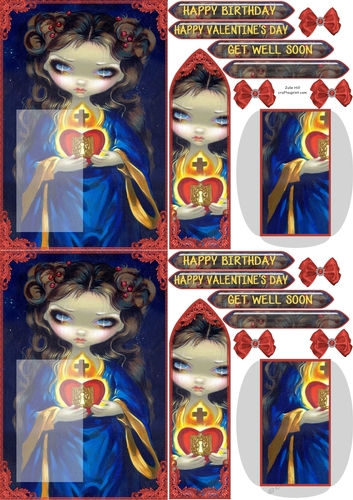 Occulta Cordis Strangeling Get well soon C6 bookmark card sheet
