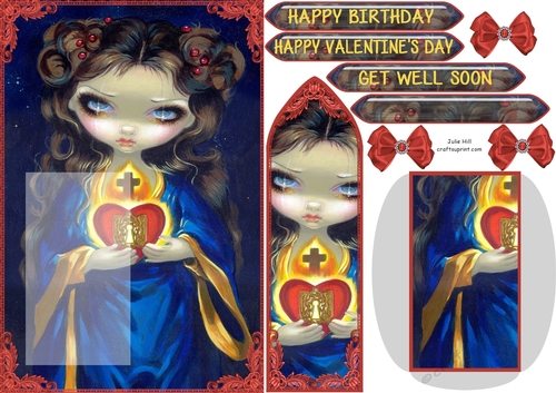 Occulta Cordis Strangeling Birthday bookmark card sheet