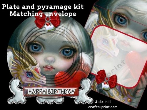Dragonling Birthday or Valentine Strangeling plate card kit