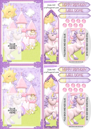 Fairytale dreams birthday card with frame bookmark C6 card