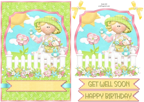 Bumbleberry cottage garden birthday quick card