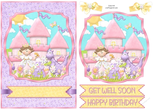 Fairytale dreams princess and castle birthday quick card