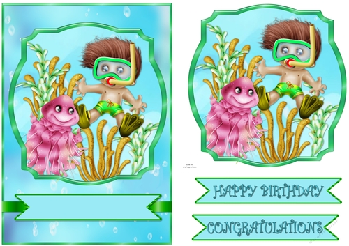 Under the sea birthday quick card