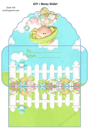 Cottage garden girl gift wallet