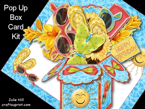 Summer sun birthday pop up box card kit