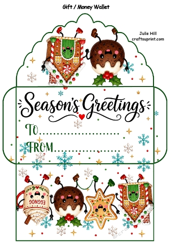 Seasons greetings white Christmas gift card money wallet