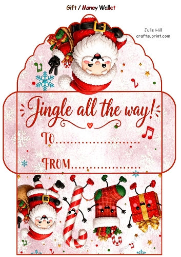 Jingle all the way Christmas gift card money wallet