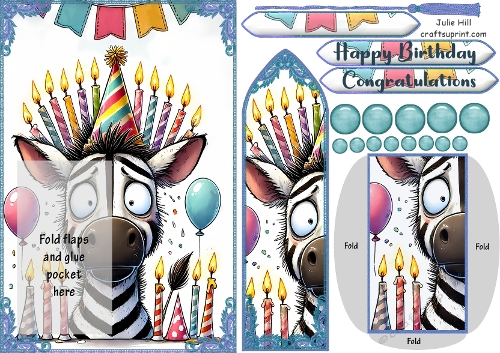 Cute Zebra candles bookmark card