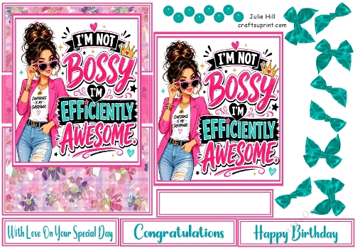 Not bossy efficiently awesome quick card front