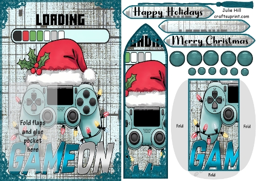 Christmas loading game on bookmark card