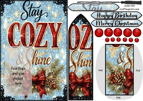 Christmas stay cozy bookmark card