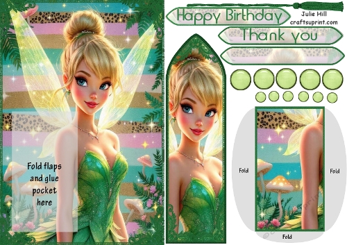 Green fairy bookmark keepsake card
