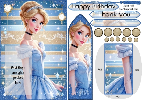 Princess cinders  bookmark keepsake card