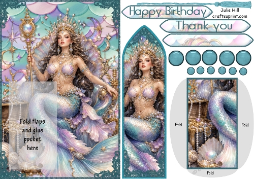 Sexy mermaid jewels bookmark card