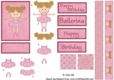 Pink Ballerina 3D Decoupage Sheet